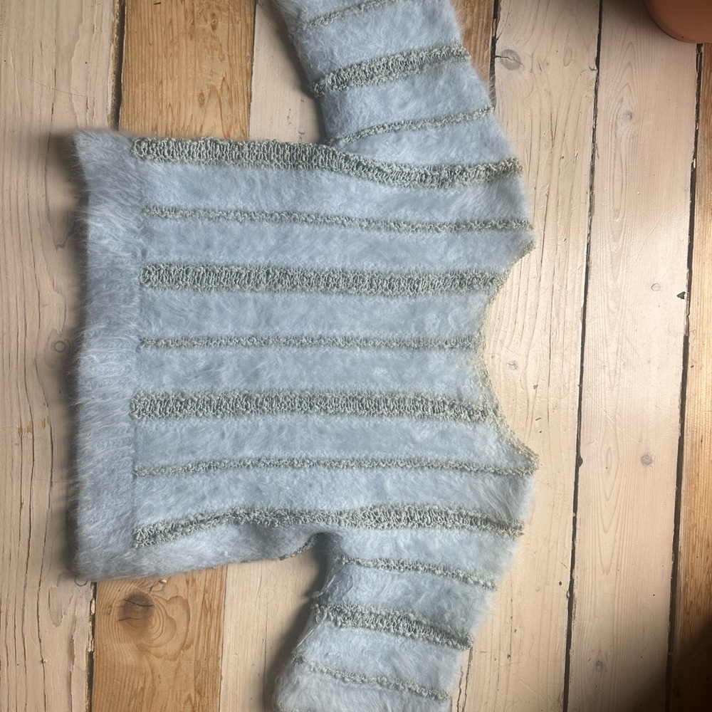 Light Blue Fuzzy Angora Sweater fairycore coquette editorial